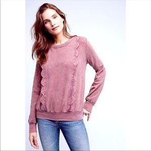 Eri + Ali by Anthropologie scalloped sweatshirt